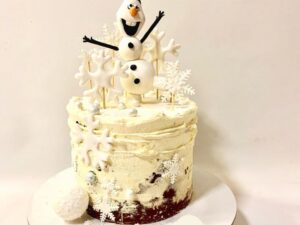Dečija torta na 1 sprat sa najpoznatijim sneškom belićem,Olafom.Poklondzija