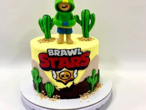 Dečija torta za dečake na 1 sprat dekorisana motivima poznate igrice Brawl Stars.Poklondzija