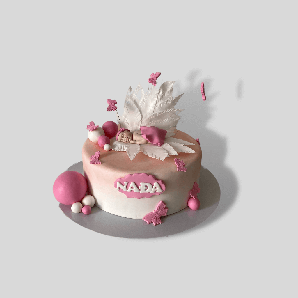 anđeo beba torta za devojčicu - - torte za rođendan - poklondžija online giftshop