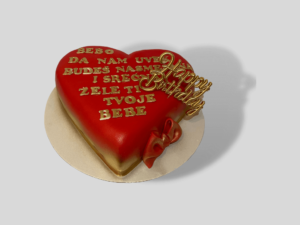 srce torta sa posvetom - - torte za rođendan - poklondžija online giftshop